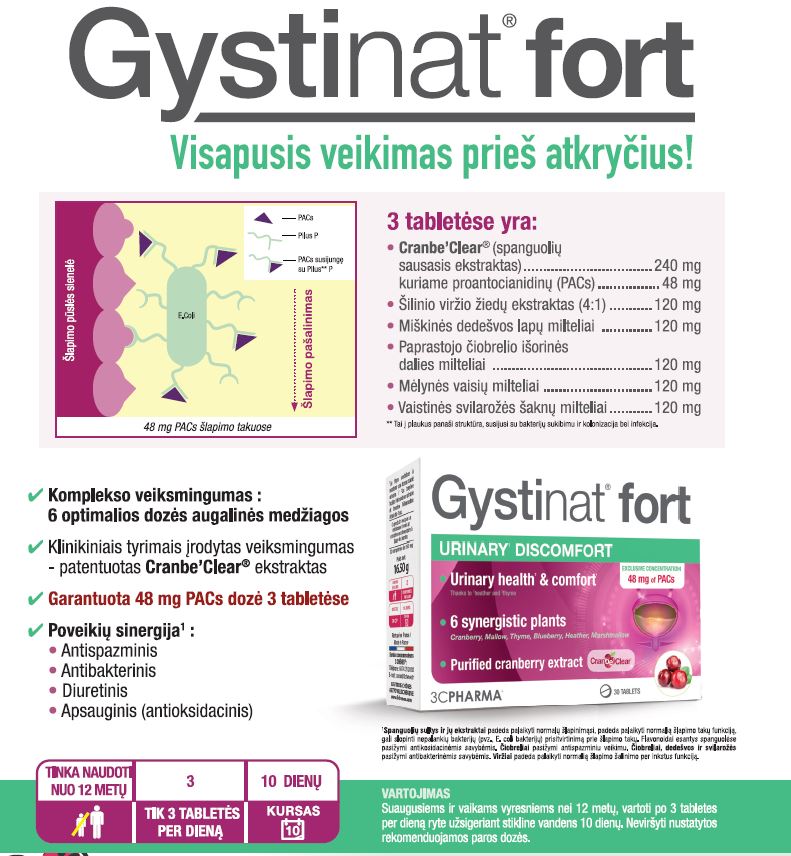 3C PHARMA Gystinat Fort tabletid N30, nuotrauka Nr. 3