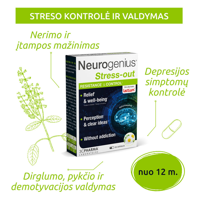 3C PHARMA Neurogenius Stress-Out, kapslid N30, nuotrauka Nr. 3